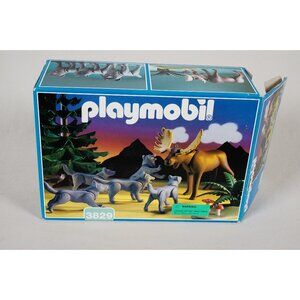 Playmobil Wolfpack & Moose Set #3829 COMPLETE Vintage 1995